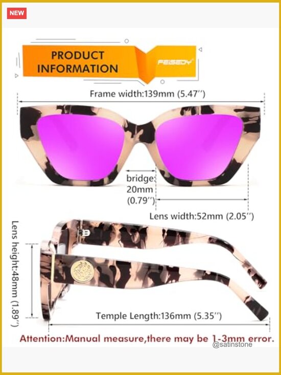Polarized Cat Eye Sunglasses UV400 Protection for Driving Daily Wear main image 5